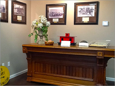 Displays Showing the History of Baxter inside the Visitors Center